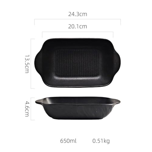 Cuenco rectangular de doble oreja de cerámica apto para microondas y gratinados al horno 3