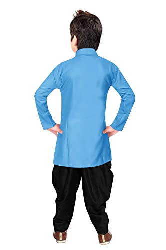 Image of Boys' Cotton Printed Krishna Style Kurta and Dhoti Pant Set