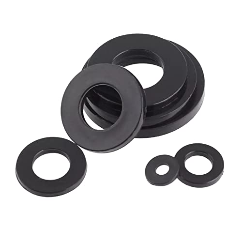 100pcs M2/M2.5/M3/M4/M5/M6/M8 Noir Nylon Rondelle Plate Isolation Joint Joint Anneau, M5x10x1mm Cover