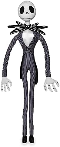 Disney Store Official Jack Skellington Soft Toy, Nightmare Before Christmas, 68cm/27, Scary Skeleton Toy with Large 3D Bow and Soft Feel Face, Suitable for All Ages