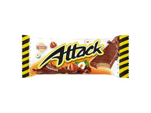 SEDITA Attack Hazelnut – Barritas de barquillo con crema de avellana y cobertura de cacao, 48 × 30 g
