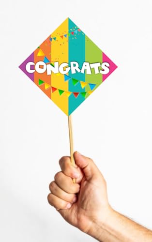 Image of Balloonistics inchCongrats inch Photo Booth Props (Pack of 10) - Congratulations Graduation & Promotion Party Decorations - Single-Sided Cardstock Photo Props with Bamboo Sticks for Weddings, Graduations & Success Parties (Photo Props - Pack of 10)