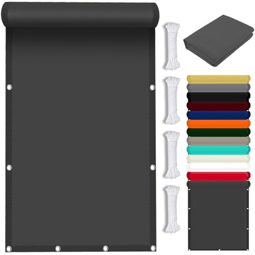 Voile d'ombrage 240x280 cm imperméable gris foncé pour terrasse