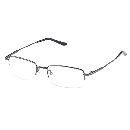 Preisvergleich Produktbild Hzjundasi Hälfte Erinnerung Metall Rahmen Kurzsichtigkeit Myopia Brillen Kurzsichtig Brille Anti-Ermüdung Harz Linse -1.0~-6.0 (Diese sind nicht Lesen Brille)