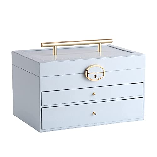 ZXKYZR8 Joyero rectangular multicapa de gran capacidad, caja de joyería antioxidante, caja de almacenamiento para reloj, caja de almacenamiento para relojes