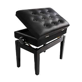 TEmkin Tabouret de Piano Banc de Piano de Luxe avec Compartiment de Rangement Siège Solo avec Coussin étanche Construction en Bois Dur Massif, Pied Droit - Les Beatles, Paul McCartney, John Lennon, RIngo Starr, George Harrison