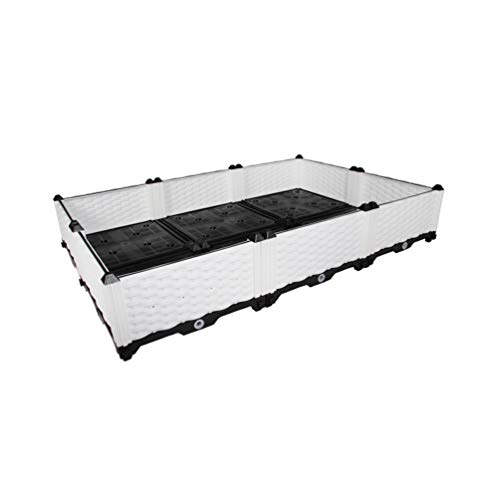 HRS ガーデンボックス 屋外 プランターボックス 大型 組立式 プラスチック製 園芸 鉢植え入れ ベランダ 屋上 庭  栽培ボックス ホワイト