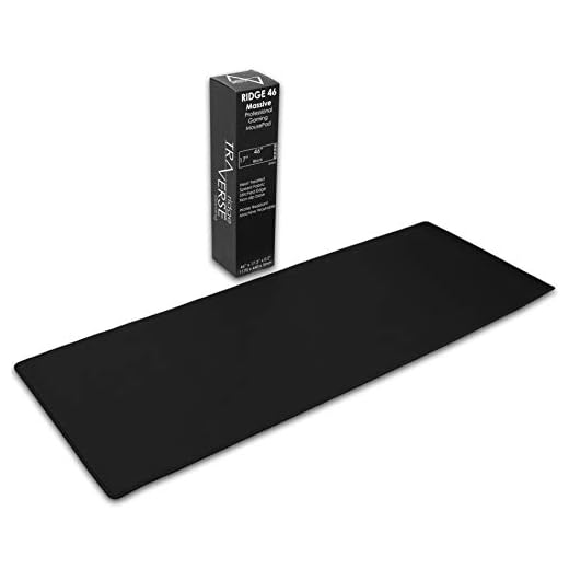 Pro Gaming Mouse Pad (5mm) | Traverse Ridge Massive 46 inch | 46x17.3x0.20 Extra Thick | Black/Black | Dense Weave Speed Poly, Superior Control | Stitched Edge, Washable, Giant Large Desk Mat
