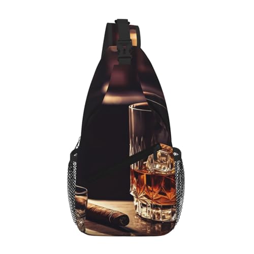 Bolso bandolera whisky y cigarro negro para senderismo miniatura 1