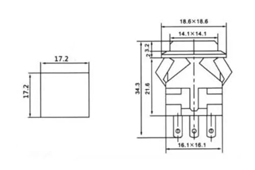 Interrupteur de réinitialisation 2NO2NC bouton carré instantané 3A 250V KD2-24 - 2