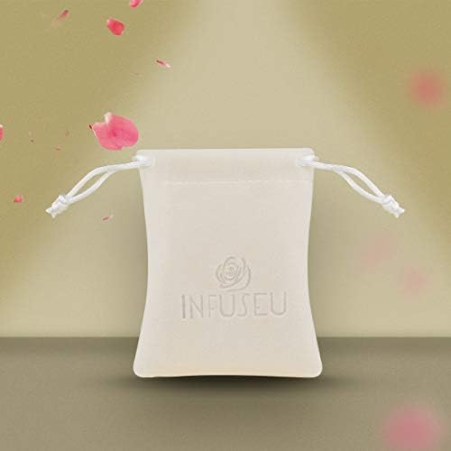 INFUSEU Heart Essential Oil Diffuser Necklaces Lava Stone Aromatherapy Jewelry for Women, 7 Pcs Lava Rocks, 24 Inch Chain 18mm silver