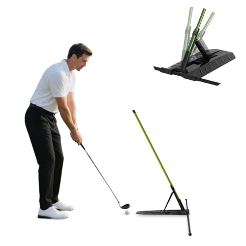 tzvvi Golf Alignment Stick Holder, Golf Training Aid Teaching Equipment for Aiming, for Putting, Aiming, Full Swing Trainer, Posture Corrector, Golf Swing Trainer with Metal Sticks #G