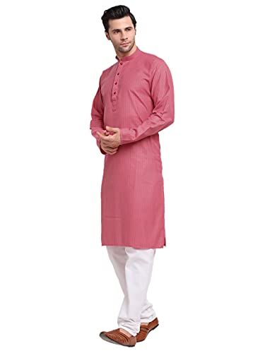 Image of KRAFT INDIA Men Cotton Striped Kurta Pyjama Set