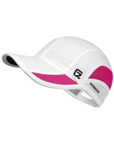 GADIEMKENSD Quick Dry Sports Hat Lightweight Breathable Soft Outdoor Running Cap Runners Caps for Women (White, M)
