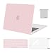 MOSISO MacBook Air 13 inch Case 2019 2018 Release A1932 with Retina Display, Plastic Hard Shell & Keyboard Cover & Screen Protector & Storage Bag Compatible with MacBook Air 13, Rose Quartz