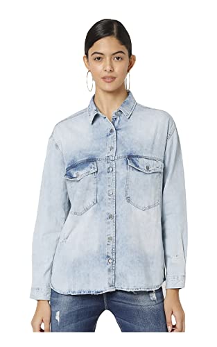 Image of Spykar Women Cotton Regular Fit Full Sleeves Shirt