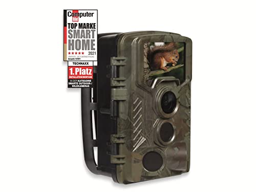 Technaxx Allemagne 8MP Nature Sauvage Caméra Alimenté par Batterie Full HD Cam Intérieur Extérieur Vision Nocturne Capteur de Mouvement Chasse Faune pour Surveillance TX-125