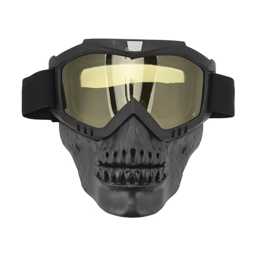 Fussbudget Máscara de Gafas de Calavera con Cinturón Elástico Ajustable, Gafas de Casco de Motocicleta de Calavera Resistentes Al Viento y a los Rayos UV para Motocross, ATV, Carreras de