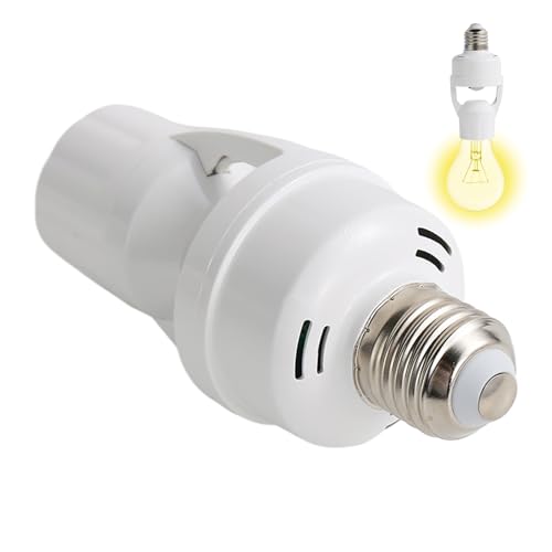 Douille E27 avec Détecteur de Mouvement, Support de Lampe LED, Convertisseur de Douille E27, Interrupteur Adaptateur, Détecteur de Mouvement PIR Réglable