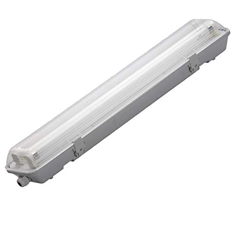 Preisvergleich Produktbild LED Wannenleuchte Feuchtraumleuchte Feuchtraumwannenleuchte 60cm 600mm Kellerleuchte lagerbeleuchtung Deckenleuchten Keller Beleuchtung inkl. 2 LED Röhren Neutraleiß / ip65 wasserdicht