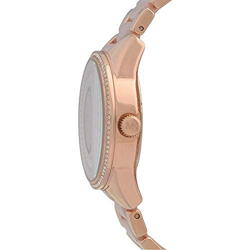Image of Michael Kors Women's Ritz Rose Gold Tone Acetate and Stainless Steel Watch MK6349
