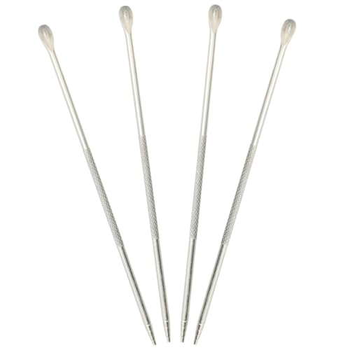 SECFOU Bolígrafo para Arte Latte de Acero Inoxidable Set de 4 Unidades Aguja para Decorar Café Leche y Capuchino Accesorios para Café Herramienta de Arte Latte Profesional