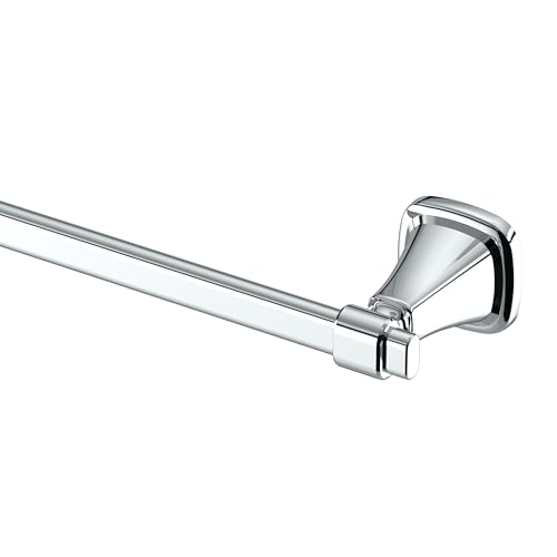 Image of Gatco 5510 Beverly Bath Towel Rack, Wall Mounted Bathroom Towel Holder with EZ Anchor Installation, Luxury Metal Bar for Hand and Bath Towels, Chrome Finish