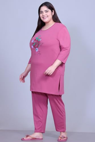 Image of RYSH Women's Cotton All Over Printed Full Sleeve Plus Size Long T-Shirt