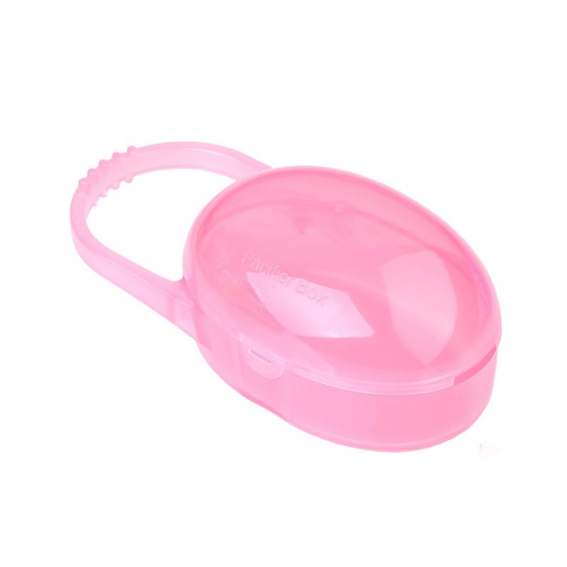 Image of AKOAK Pacifier Box, Travel Universal Pacifier Box with Handle, is Very Useful for Mothers - A Great BPA-Free Tool for Storing Pacifiers, Pack of 2 (Pink)
