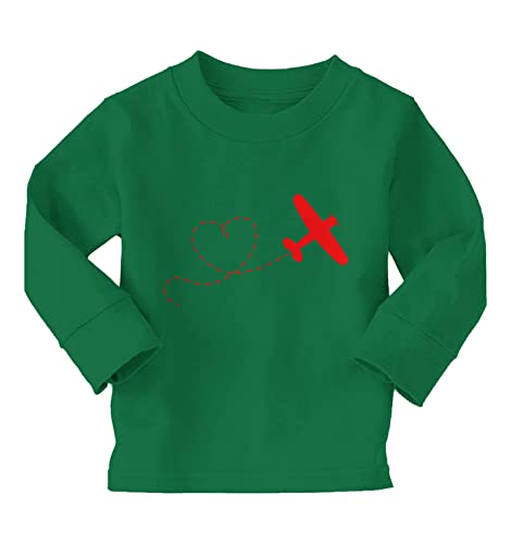 Haase Unlimited Airplane Heart Trail - Plane Cute Infant/Toddler Cotton Jersey T-Shirt