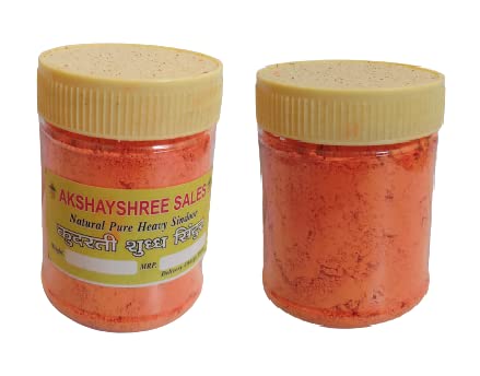 Akshayshree Sales Pure and Natural Heavy Mercury Sindoor (Pack of 2-200gram)