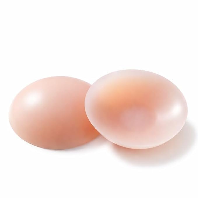 Silicone Nipple Covers for Women, Reusable Adhesive Pasties, Nude, Round Shape, (2 Combos, 4pcs)