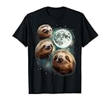 Three Sloth Moon | Funny 3 Lazy Animals Howling Parody Meme T-Shirt