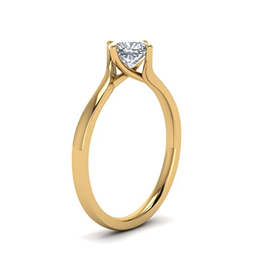 Bague de fiançailles solitaire tourbillon en or jaune pour demande