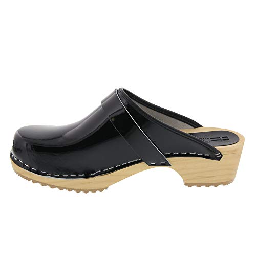 Image of Bjork Maja Wood Open Back Leather Clogs
