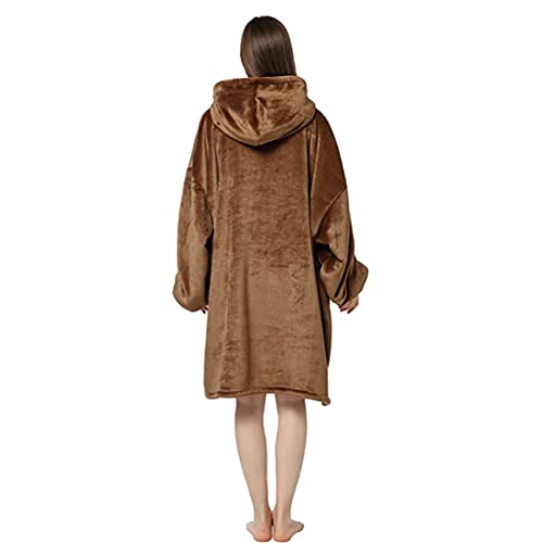 Image of Maharsh Oversized Hoodie Blanket Women Ultra Plush Fleece with Soft Sherpa Reversible Warm Cosy Comfy Wearable Hooded Giant Sweatshirt Throw for Girls Adults Men Boys Kids Big Pocket
