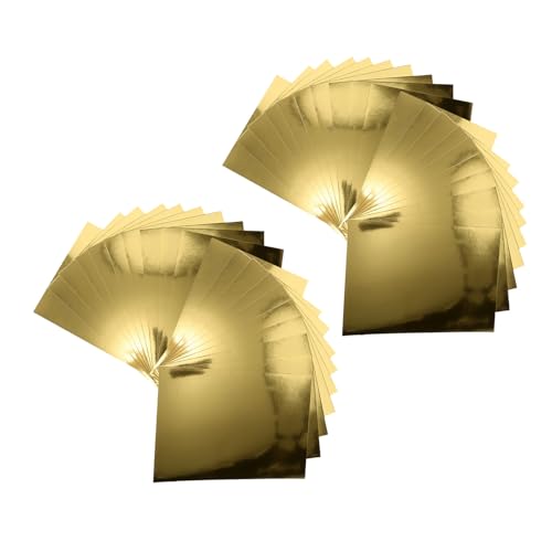 Papier cartonné miroir doré A5 lot de 70 feuilles métallisées pour scrapbooking et loisirs créatifs