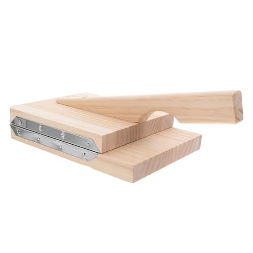 SOIMISS Prensa Masa de Madera para Empanadillas y Tortillas Herramienta de Cocina con Estructura Simple y Acero Inoxidable Moldeadora Resistente para Masa de Dumplings y Pasta