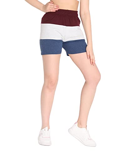 Image of CHKOKKO Women's Regular Cotton Regular Fit Plain Shorts for Women