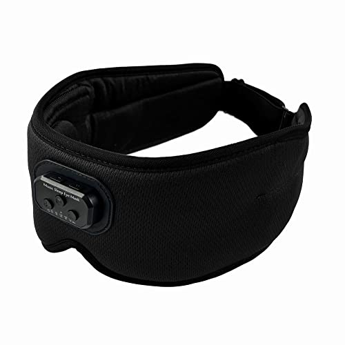 Image of Sleepals Sleep Headphone Eye Mask with White Noise, 35H Battery Life, Built-in Speakers for Side Sleepers, 100% Light Blocking, Wireless Music Streaming (Black 3D)