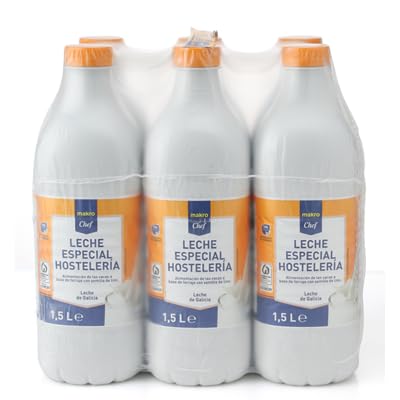 Leche Grand Crème y Especial Hostelería - Entera y Semidesnatada - Pack de 6 x 1,5L | Leche de Galicia para Hostelería (6 BOLTELLAS 1,5.l., Leche Especial Hostelería Semidesnatada)