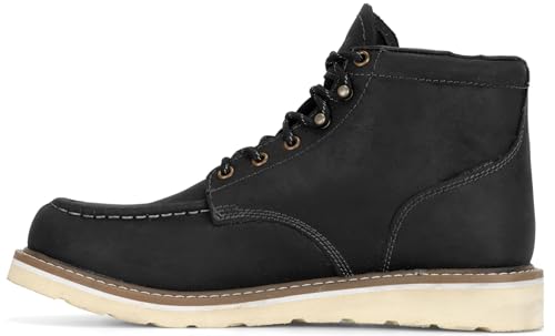 DieHard Men's Mustang Casual Black Leather Wedge Boots. Ankle-High, Slip-Resistant, Soft Toe4