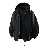 FoxQ Mens Jacket Casual Lightweight Hooded Windbreaker softshell Easy-Care Zip-Up Versatile Outdoor Comfort Activities Coat