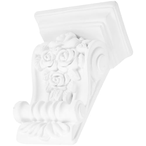 OATIPHO Ménsula Decorativa de Poliuretano Blanco 10 CM Diseño Tallado Europeo Estilo Vintage para Esquinas y Soportes de Pared Adecuado para Decoración Interior y Exterior