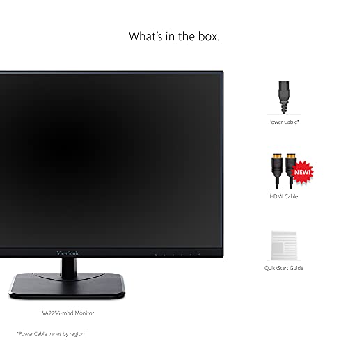 Image of ViewSonic VA2256-MHD 22 Inch 1080p Monitor, IPS Display with FreeSync for Smooth Home and Office Viewing, HDMI, DisplayPort, and VGA Inputs