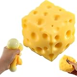 Yellow Cheese Squeeze Toy,Cheese Squeeze Block, Rebounding Sensory,Help for Relax,Focus, Sensory Cheese for & Adults, Food Theme Cheese Cubes Squishy Toys,Focus,Stress Balls for Adults