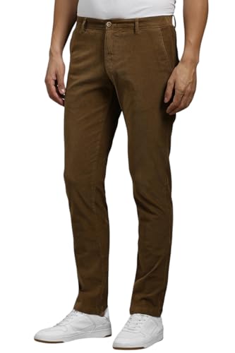 Image of Louis Philippe Men's Mid Rise Slim Casual Pants