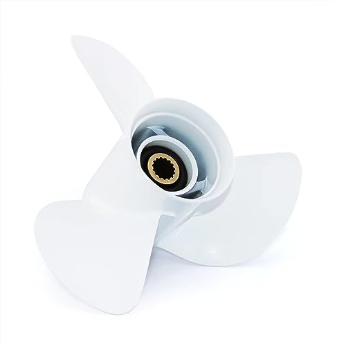 Image of CAPTAIN Outboard Propeller fit Yamaha 115 T50 60 70 75 80 85 90 100 130 HP Engines, OEM 15 Spline Tooth Outboard Prop, RH Aluminum Propellers