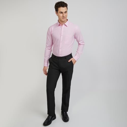 Image of Raymond Men's Pure Cotton Solid Pattern Slim Fit Semi Cutaway Collar Full Sleeve Formal Shirt