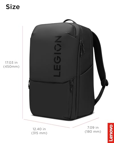 Lenovo Legion Gaming Laptop Backpack GB800, 21L Capacity, Fits 17-inch Laptops, Water Resistant, Three Main Compartments & 19 Specialiized Pockets, Black - image 7